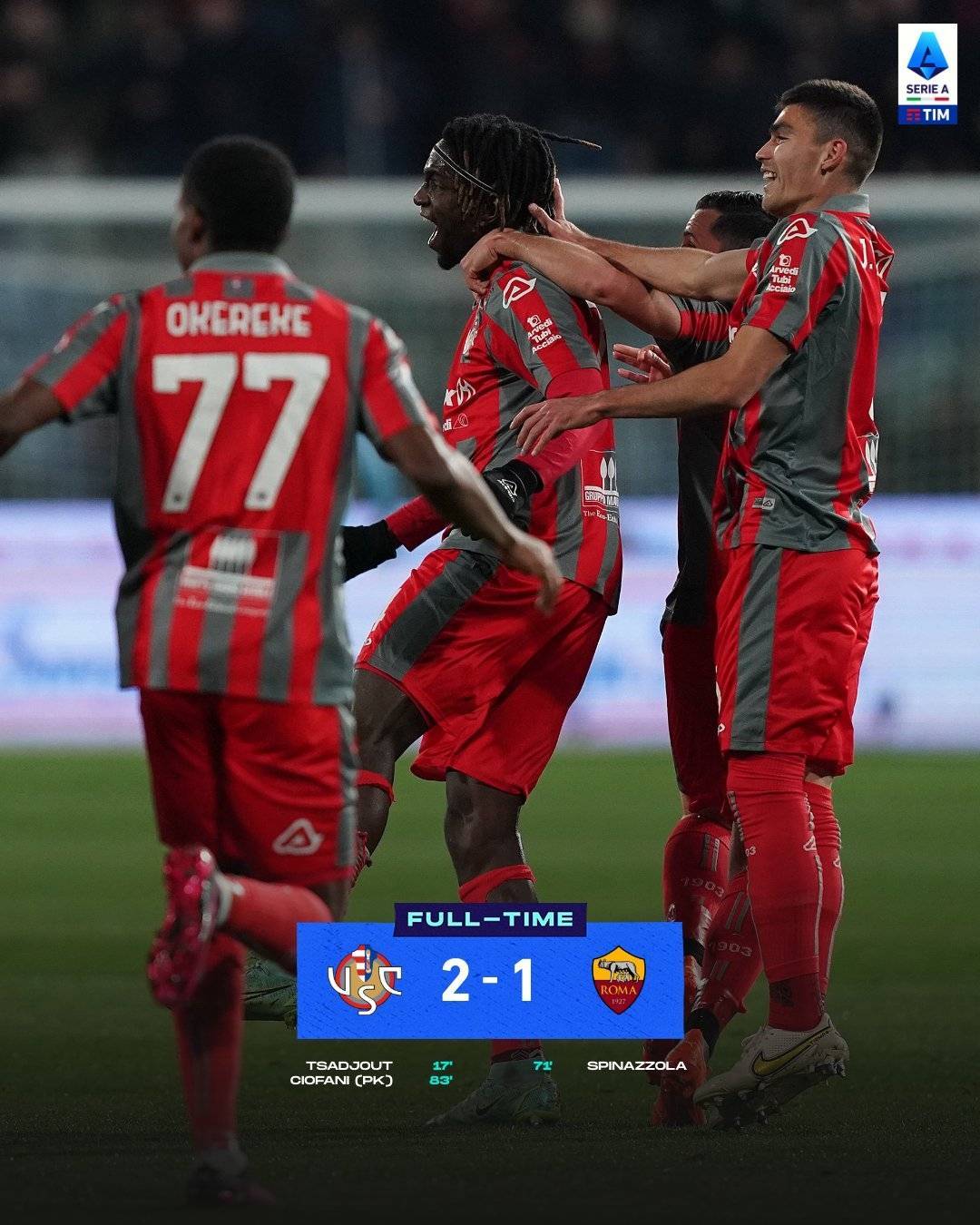 关于罗马主场告负，遭遇重要失利的信息